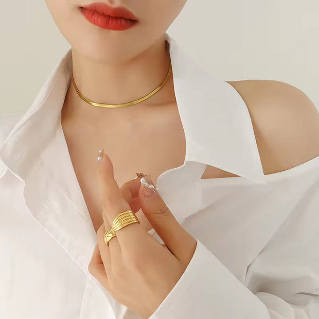 Wholesale Custom Stainless Steel Gold Plated 18K Gold 3Mm Snake Chain Necklace Bracelet Chain Set for Women