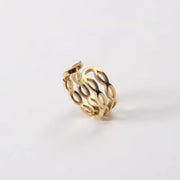 Stainless Steel Jewelry Wholesale 18K Gold Plated Double-Layer Bight Open Rings for Women Fashion Jewelry