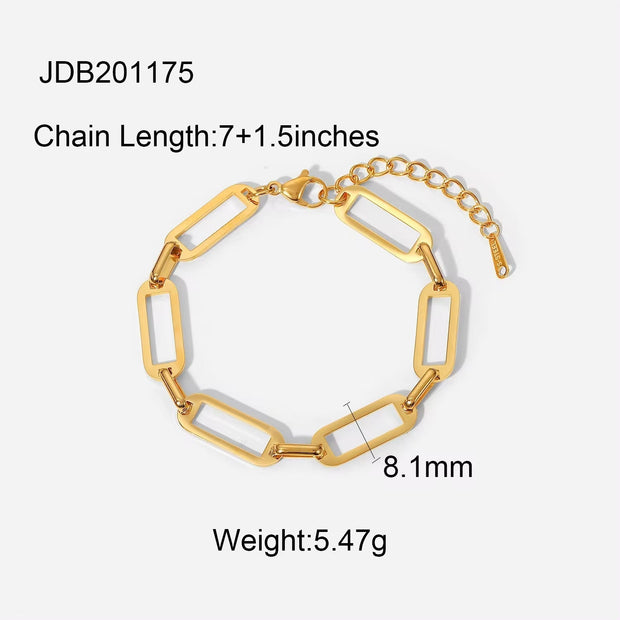 Retro Mesh Belt Titanium Gold Plated Wide Bracelet 18K Gold Plated Stainless Steel Link Chain Bracelet Cuban Chain Bracelets