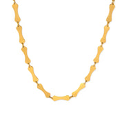 Classic New Gold Plated Stainless Steel Bone Shape Chain Necklace for Women'S Simple Style Hip Hop Jewelry