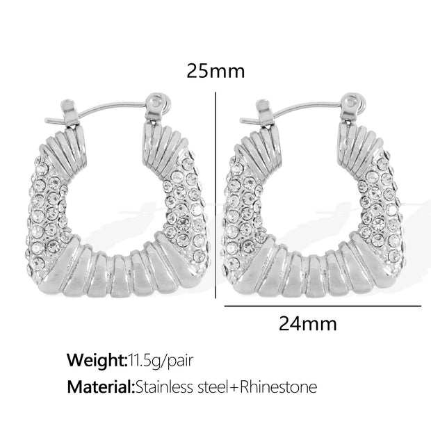 JEWELRY EH292-5 Factory Hot Sale 18K Gold Plated Geometric Zirconia Earrings Fashion Design Premium Earrings