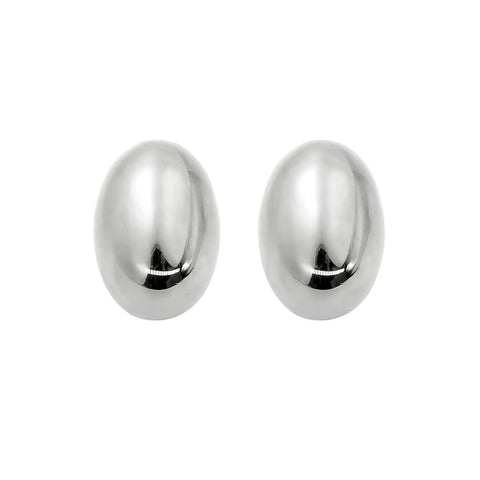 Hot Sales Hollow Oval Stainless Steel Stud Earrings Elegant Women'S Polished Gold Silver Color Ear Jewelry Low MOQ