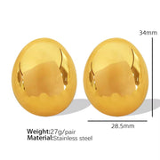 JEWELRY EH148-EH149 Fashion Texture Three-Dimensional Oval Earrings Simple Versatile Earrings for Women