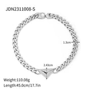 Chunky 18K High Polish Stainless Steel Jewelry Bangle Geometric Smooth Triangle Earring Necklace Set Clean Fit