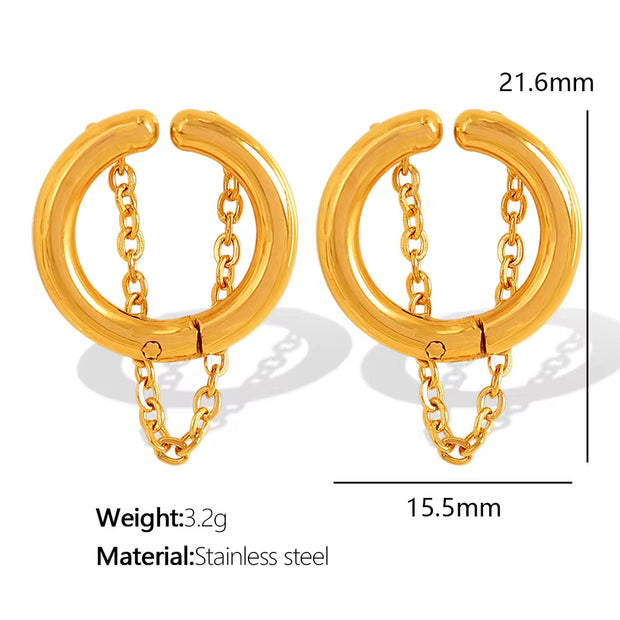 JEWELRY EH272 Simple and Compact No Ear Hole Ear Clip Female Stainless Steel Fashion Sense Ear Bone Clip