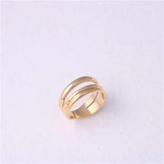 Non Tarnish Stainless Steel Plated 18K Gold Plated Three 3 Layer Ring for Women