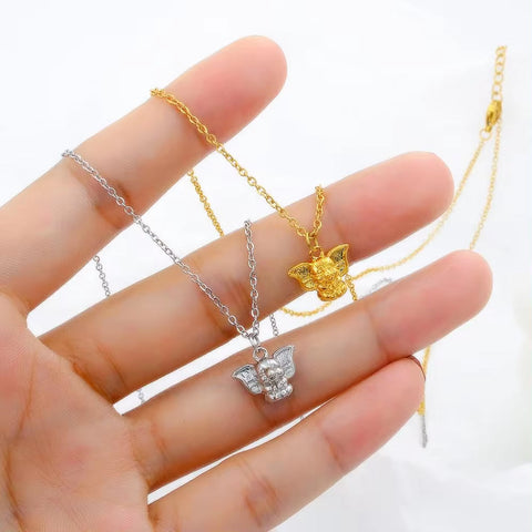 Dumbo Elephant Shape Pendant Necklace Gold Chain Jewelry Locker Choker Accessories Chic Trendy Style Necklace