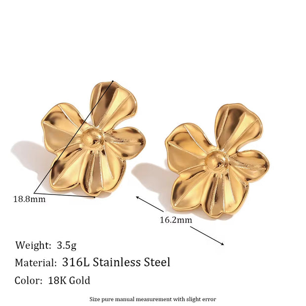 Engraved Flower Earrings