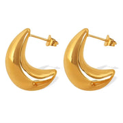 JEWELRY EH284 Factory Hot Sale Stainless Steel Earrings Premium Earrings 18 Gold Moon Earrings