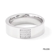 High-End Microencrusted Zircon Delicate Finger Ring Stainless Steel Rings