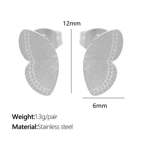 JEWELRY EH240-1 French Fashion Stainless Steel 18K Gold Plated Butterfly Shape Earrings for Women