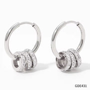 Trendy Multi-Circle Earrings Jewelry Women Dismountable Hoop Stainless Steel Earrings