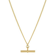 18K Gold Plated Stainless Steel T-BAR NECKLACE Jewelry Bon Long Pendant Necklace