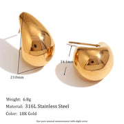 Hollow Stud Earrings for Women J Shape Gold Plated Earrings Stainless Steel Fine Jewelry Earrings