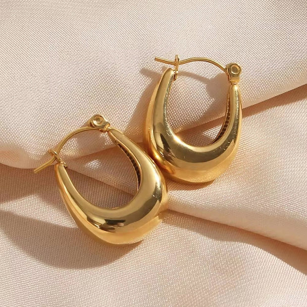 Boat Shape Hoop Earrings