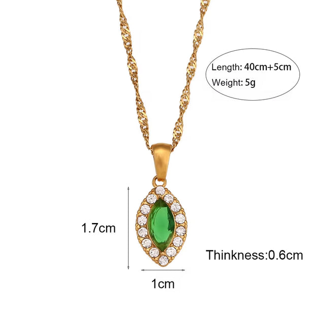 2024 Jewelry Trends Shining Zircon Pendant Necklace Colorful Christmas Jewelry Gift for Women