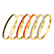 Custom Fashion Hot Sale Popular Jewelry for Women 316L Stainless Steel Bracelet Enamel Colorful Bangle