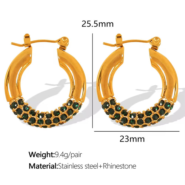 JEWELRY EH292-5 Factory Hot Sale 18K Gold Plated Geometric Zirconia Earrings Fashion Design Premium Earrings