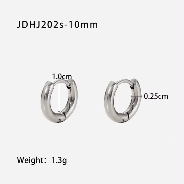 Manufacturer Multiple Sizes 2.5Mm Circle Hoop Earrings Geometric round Stainless Steel Huggie Earrings for Women