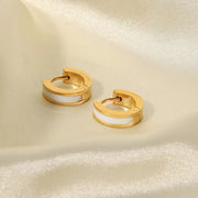 Enamel Small Size Huggie Hoop Earrings Stainless Steel Gold 18K Plated Oil Dripping Ear Cuff