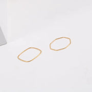 316L Stainless Steel Ins Minimalist Rings Simple PVD Gold Plated Retangular Square Oval Ring