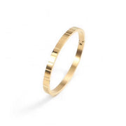 Dainty 18K Gold Plated Lattice Mirror Polished Stainless Steel Bangles Minimalist Design for Ladies