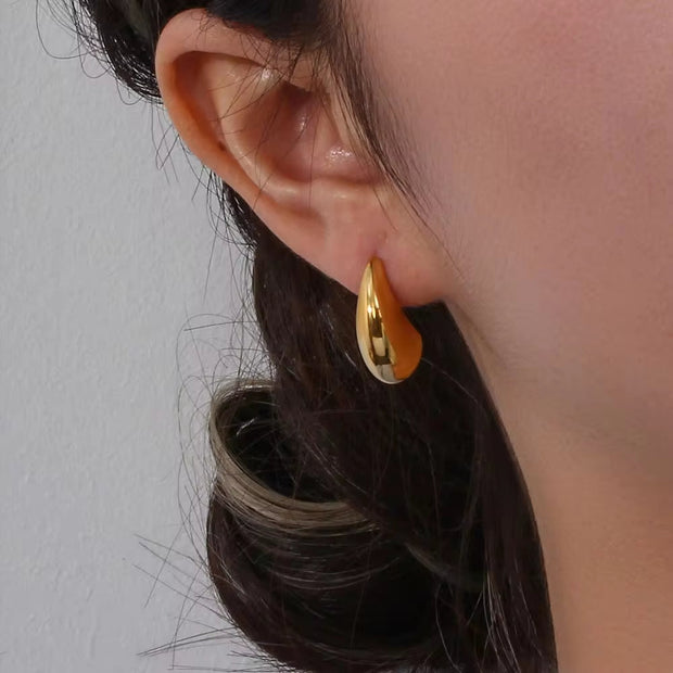 Drop Shipping Hollow Gold Plated Boat Shape Stud Earring Tarnish Free Stainless Steel Jewelry Earings Women