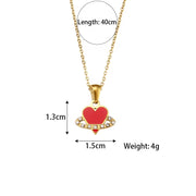 Colorful Enamel Angel Dragonfly Pendant Necklaces 18K Gold Plated Stainless Steel Jewelry Set