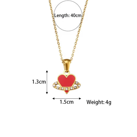 Colorful Enamel Angel Dragonfly Pendant Necklaces 18K Gold Plated Stainless Steel Jewelry Set