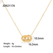 New Arrival Hollow Circle Necklace Zircon Stainless Steel round Circle Pendant Necklace for Girls