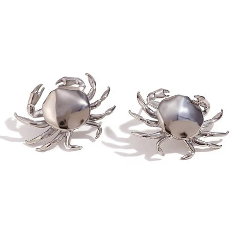 Dainty Crab Stud Earrings for Women Waterproof Jewelry Gold Plated Christmas Earrings