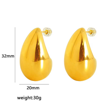 JEWELRY EH33-EH46 New Earrings for Women Water Drop Earrings Stainless Steel Plated 18K Gold