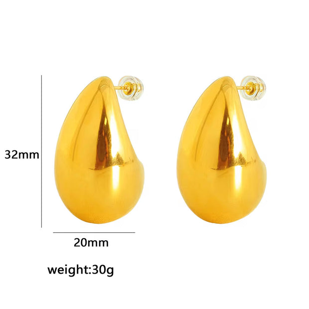 JEWELRY EH33-EH46 New Earrings for Women Water Drop Earrings Stainless Steel Plated 18K Gold