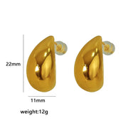 JEWELRY EH33-EH46 New Earrings for Women Water Drop Earrings Stainless Steel Plated 18K Gold