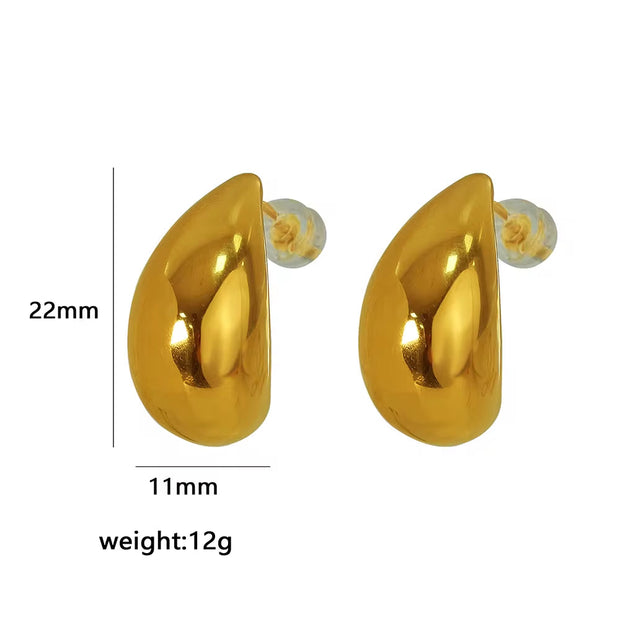 JEWELRY EH33-EH46 New Earrings for Women Water Drop Earrings Stainless Steel Plated 18K Gold