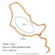 Stainless Steel Bead Necklace Waterproof Gold Plated Jewelry anti Tarnish Chain Necklace Choker