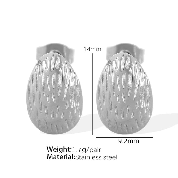 JEWELRY Fashionable Elegant Stainless Steel Metal Earrings Premium Feeling Shell Earrings for Women