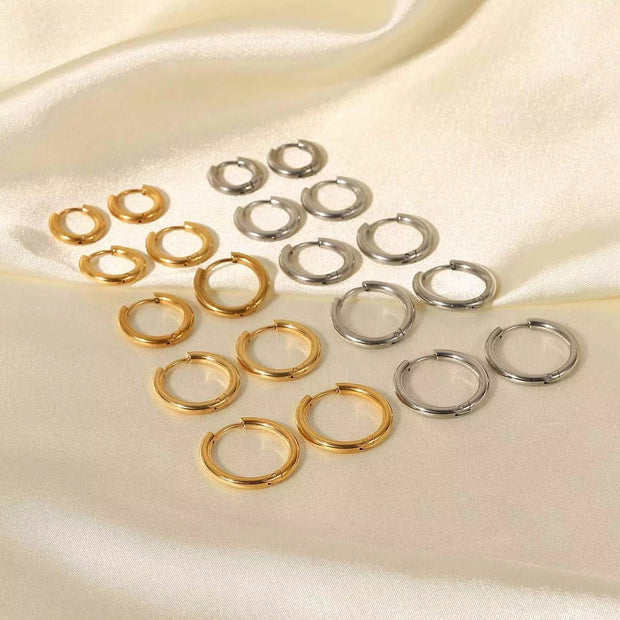 Manufacturer Multiple Sizes 2.5Mm Circle Hoop Earrings Geometric round Stainless Steel Huggie Earrings for Women