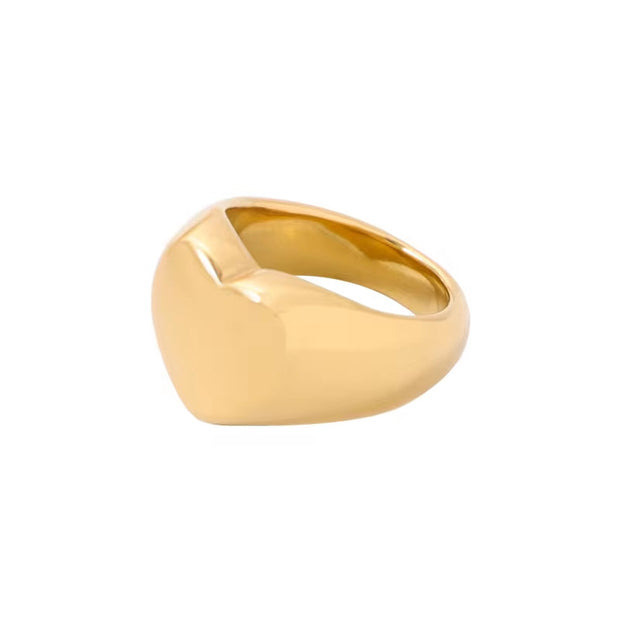 BAGUE CROISSANT Stainless Steel Ring Women 18 K Gold Plated Croissant Twisted Dome Ring for Men Women