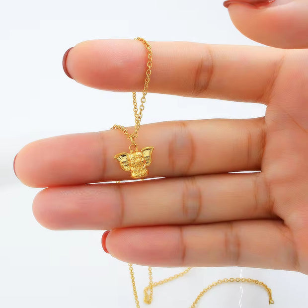 Dumbo Elephant Shape Pendant Necklace Gold Chain Jewelry Locker Choker Accessories Chic Trendy Style Necklace