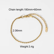 Classic Gold Rope Twist Bracelet Chic Jewelry Gifts 18K Gold Plated Stainless Steel Fashion Wave Rope Bracelet