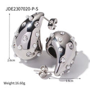 Fashion Water Drop Tarnish Free Chunky 18K Gold Plated Stainless Steel Jewelry Earrings for Women