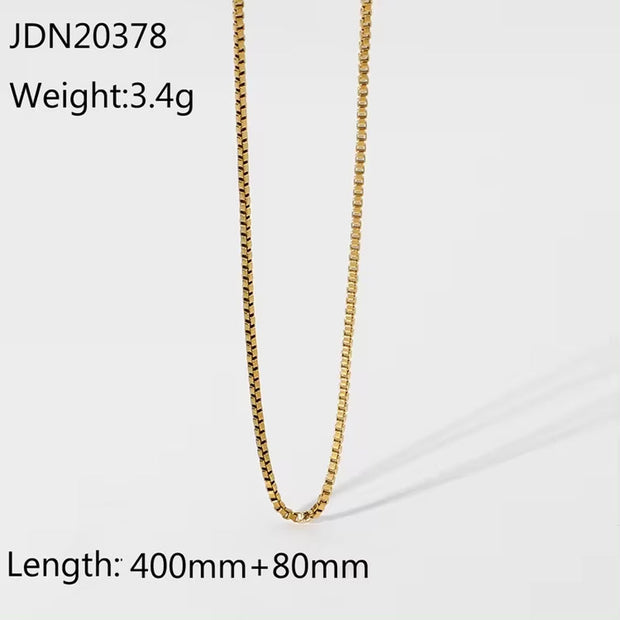 Waterproof Stainless Steel Thick Chain Layers Bead Snake Paperclip Cuban Chain Choker Necklace