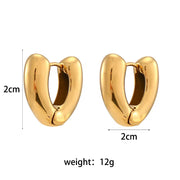 Minimalist Hollow Heart Shape Huggies Earring 18K Gold Plated Stainless Steel Hoop Earring Jewelry Women