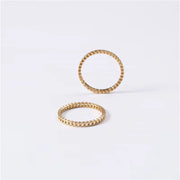 Waterproof 18K Pvd Gold Plated 316L Stainless Steel Cute Hollow-Out Hearts Pinky Rings for Women