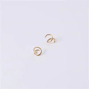 Handmade PVD 18K Gold Plated Spiral Gradient Linellae Earring Stainless Steel Wire Wrapped Jewelry