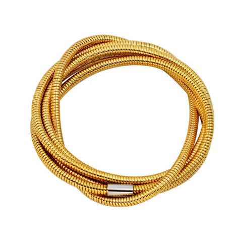 Trendy Stainless Steel Multi-Layer Spiral Bracelet Fashion 18K Gold Plated Jewelry High Quality Low MOQ