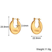 Drop Shipping 18K Gold Plated Irregular Hoop Earring Tarnish Free Stainless Steel Earnings Jewelry Women Earrings