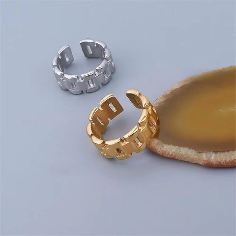 Tongling Stainless Steel High Texture Watch Chain Ring 18K Gold Ladies Index Finger Rings Titanium Jewelry