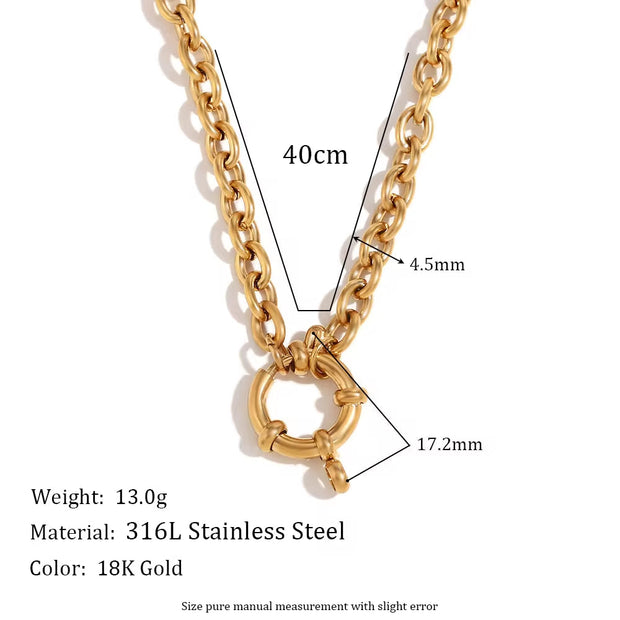 Fashion Jewelry Necklaces Gold Plated Chain Necklace for Man Women Stainless Steel Choker